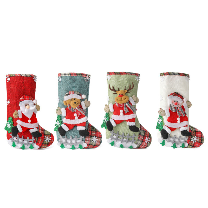 Linza transfronteriza grande bolsas de regalo de Navidad bolsas de regalo de Navidad colgantes de árboles de Navidad bolsas de dulces decoraciones de Navidad