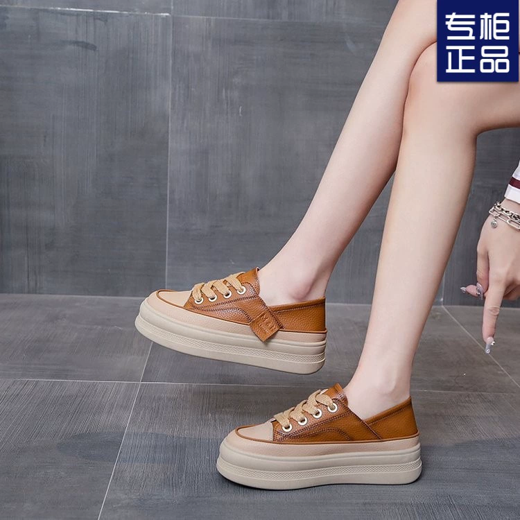 Однотонные текстурированные белые кроссовки на толстой подошве, новые весенне-летние кроссовки на шнуровке с круглым носком, студенческая повседневная обувь оптом