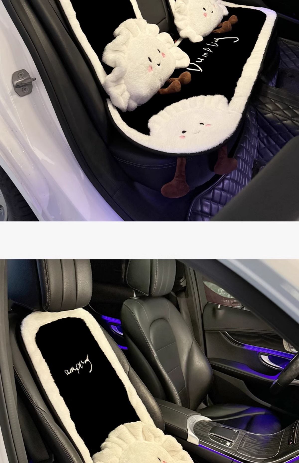Suitable for Car Lumbar Cushion Integrated Seat Cushion, Cute and Good-Looking Autumn and Winter Warm Car Lumbar Cushion