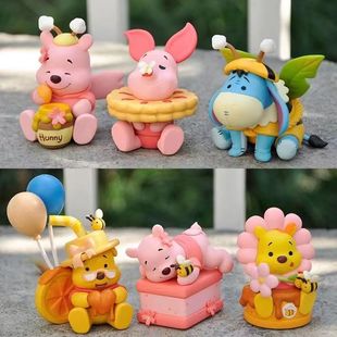 6 Winnie the Pooh Ornaments Honey Pot Gourmet Series Eeyore Pieger Cute Animal Gashapon Hand Doll Ornaments