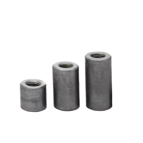 Plain steel round nut, extended screw nut hole internal thread cylindrical connector nut, thick round Q235 carbon steel, national standard