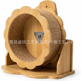 跨境木制仓鼠跑轮超静音不伤脚小宠运动转轮宠物用品玩具豚鼠用品