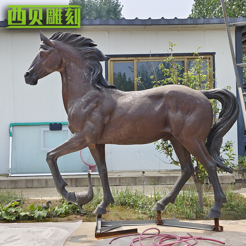 鋳造銅動物真鍮スタンドアップ馬ペガサス公園緑地広場装飾彫刻庭の風景装飾品|undefined