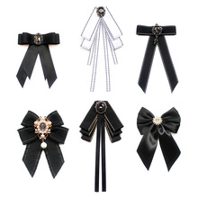 Small Neckties Women JK Uniform Bow Tie Black and White Ribb