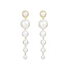 Earrings from pearl with tassels, European style, simple and elegant design