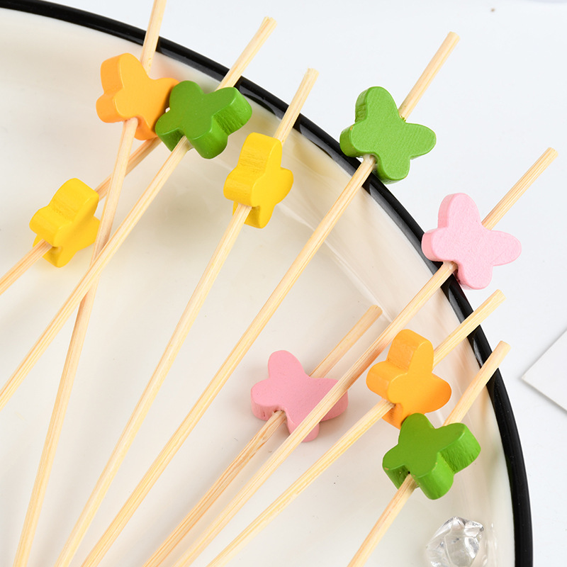 Mariposa creativa al por mayor etiqueta de fruta desechable etiqueta de cóctel etiqueta de bocadillos horquilla de pastel etiqueta de sándwich etiqueta de fruta