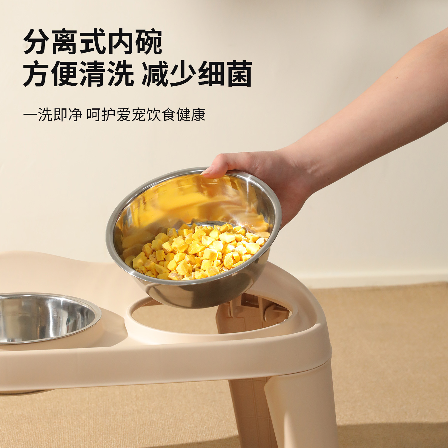 Alimentador de agua potable para mascotas, tazón doble para gatos, tazón doble elevado de acero inoxidable plegable grande, tazón doble para perros, suministros para mascotas