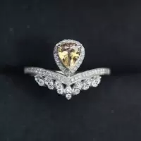 Корона ювелирные изделия минималистичное кольцо каплевидная форма 0.65ct18k золотое кольцо с синим сокровищем подарок женские украшения кольца