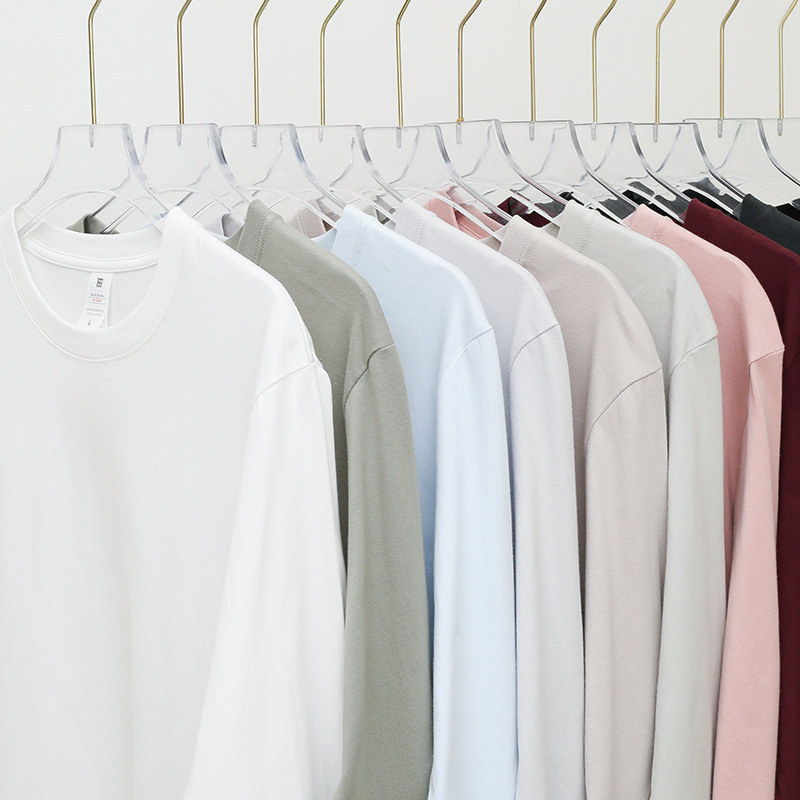 Dropshipping 300g Heavyweight Combed Cotton Round Neck Solid Color Long Sleeve Men's T-Shirt, Loose Fit Versatile Base Shirt Dropshipping 300g Heavyweight Combed Cotton Round Neck Solid Color Long Sleeve Men's T-Shirt, Loose Fit Versatile Base Shirt