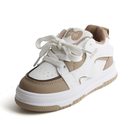 Children's sneaker 2024 Spring and Autumn Boys' Casual Board Shoes New High-top Girls White Shoes Soft Bottom Baby Shoes