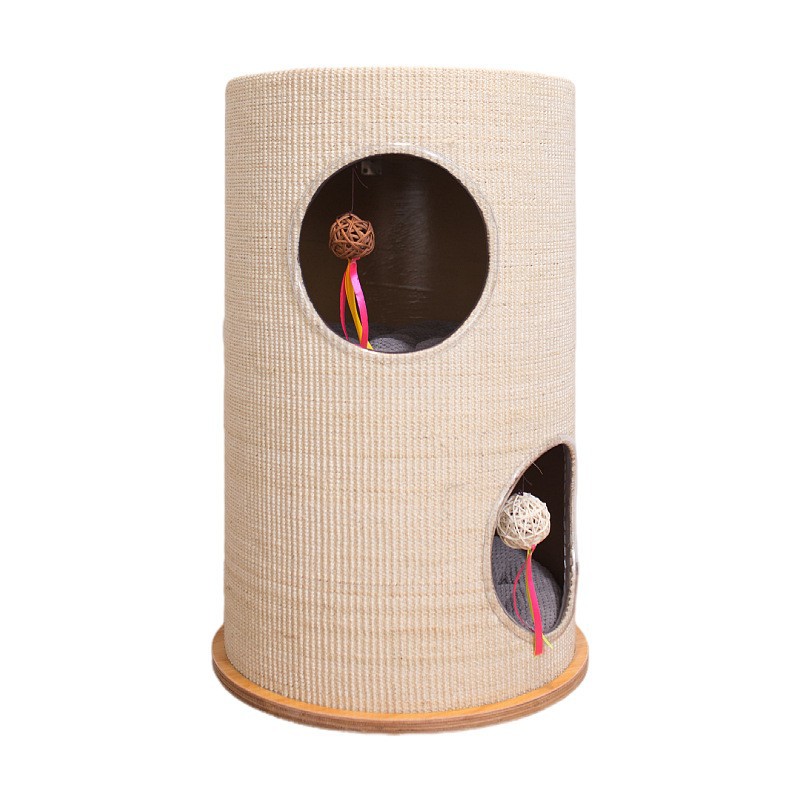 Cuatro estaciones general barril de seda caliente gato nido tejido tubo de gato de verano gato escalada marco de escalada de gato cerrado