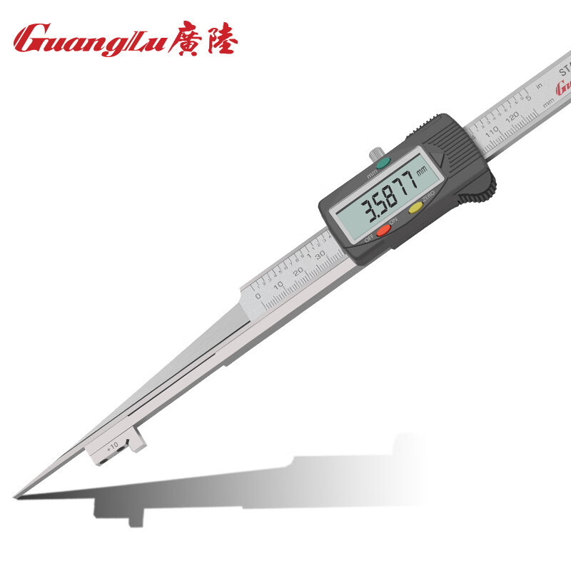 广陆  数显锲形塞尺0.2-10mm 楔形游标卡尺尖头数显间隙尺043-201