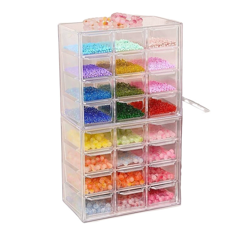 Beaded bracelet handmade, storage box, beads, transparent storage system