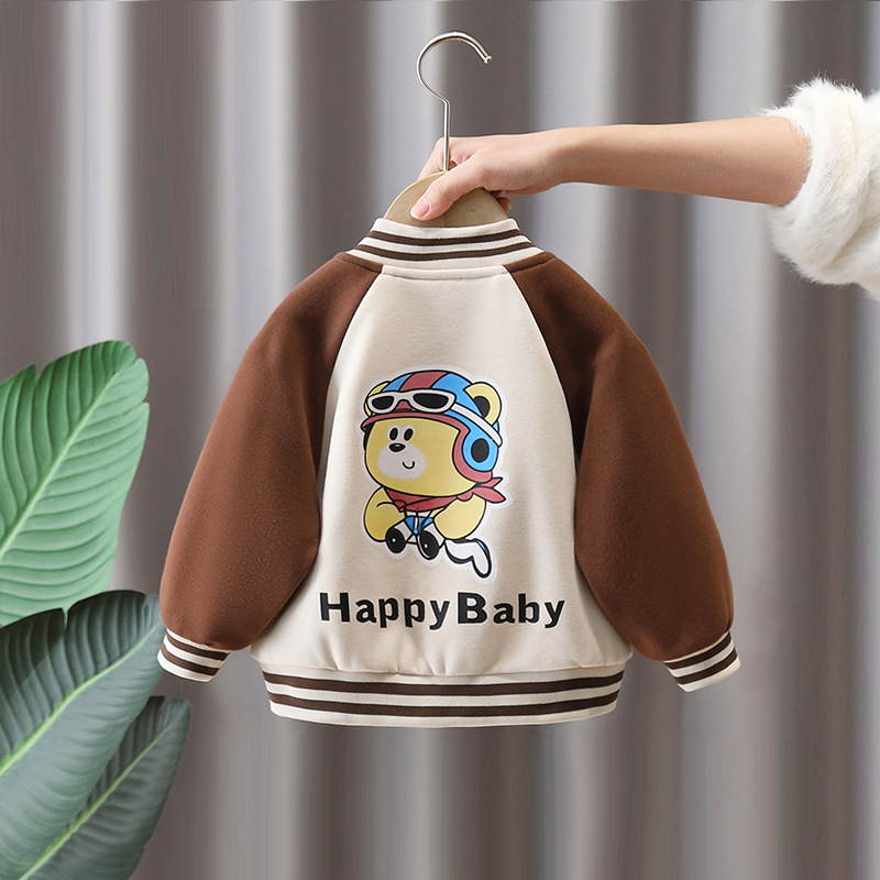 7629 chaqueta de uniforme de béisbol para niños ropa de primavera y otoño 2025 nueva chaqueta de dibujos animados para niños de estilo occidental ropa de red de primavera