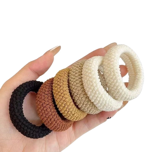 Ligas para Cabello de Alta Elasticidad de Poliéster Sin Costuras Engrosadas para Cola de Caballo image 6