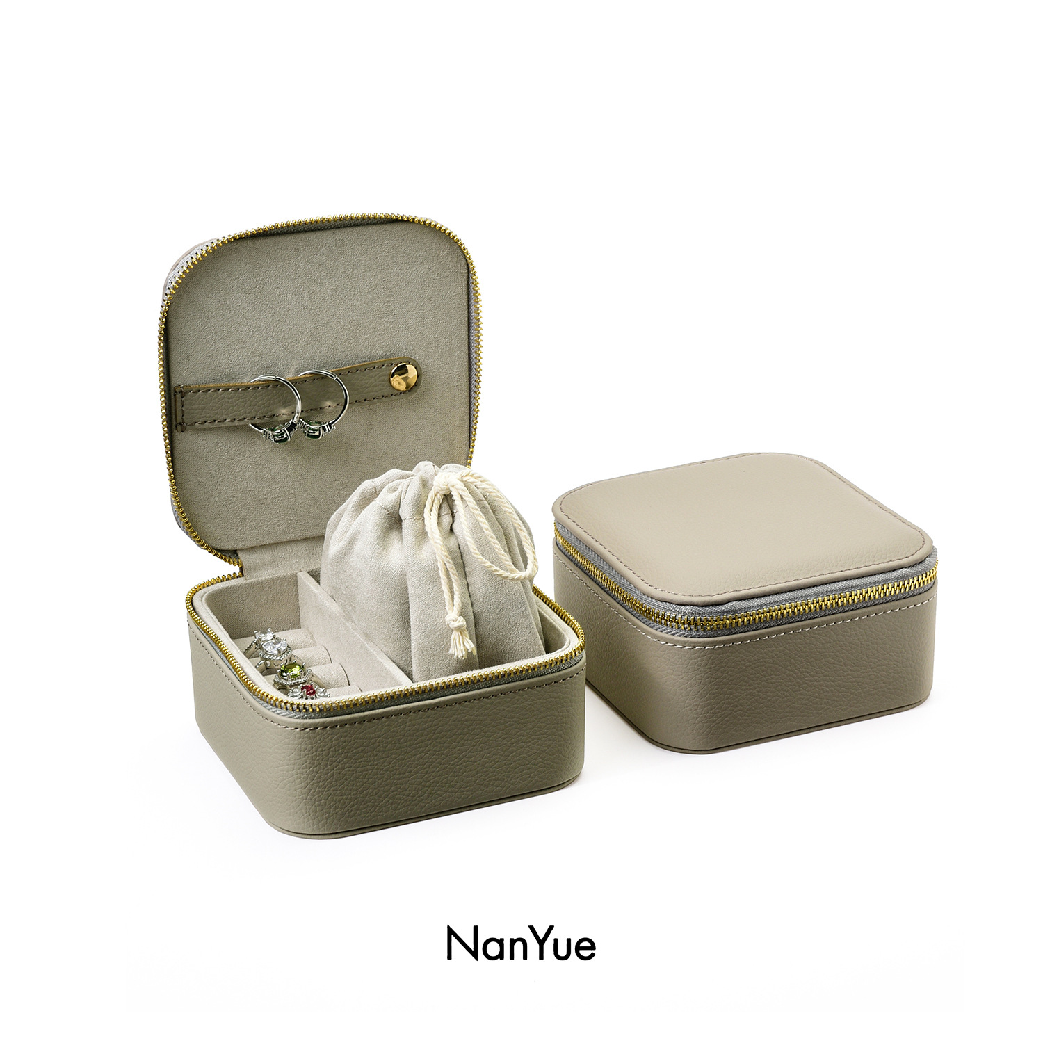 空盒热销首饰收纳盒简约便携式饰品收纳盒耳钉戒指手镯PU皮展示盒