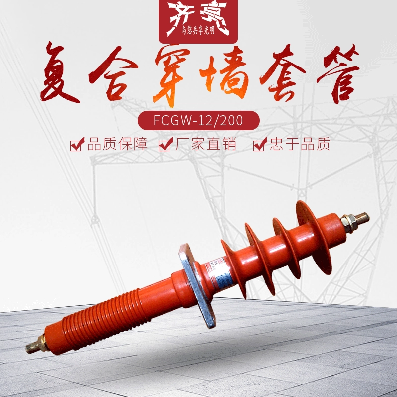 10 кВ композитная верхняя одежда, сухой настенный корпус высокого давления FCGW-12/630, изоляционный корпус из силиконовой резины, оптовая продажа с фабрики