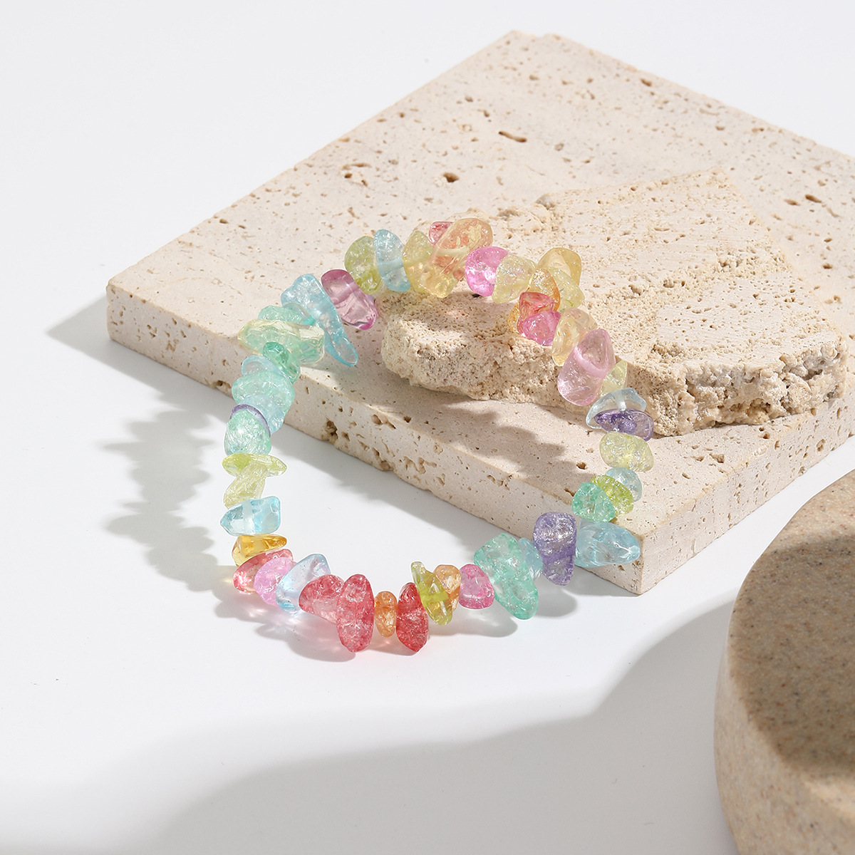 jewelry Bohemian colored gravel bracelet jewelry natural stone bracelet_voghion.com