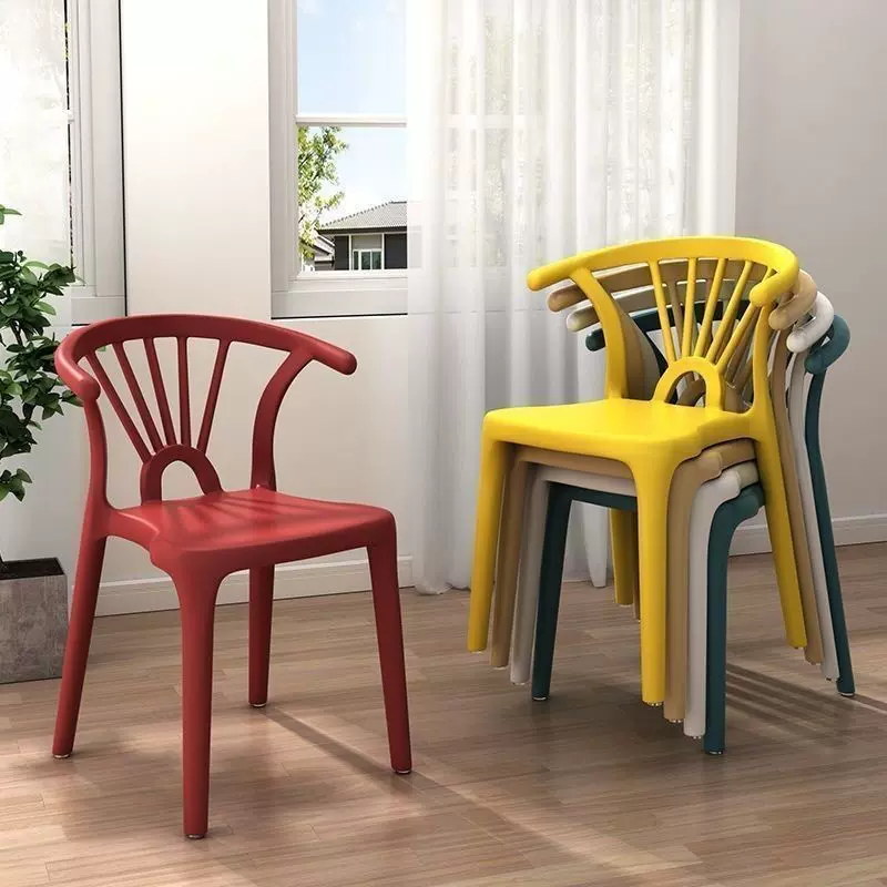 北欧现代塑料椅子家用加厚靠背椅餐椅凳子坚固耐用大人特厚餐桌椅