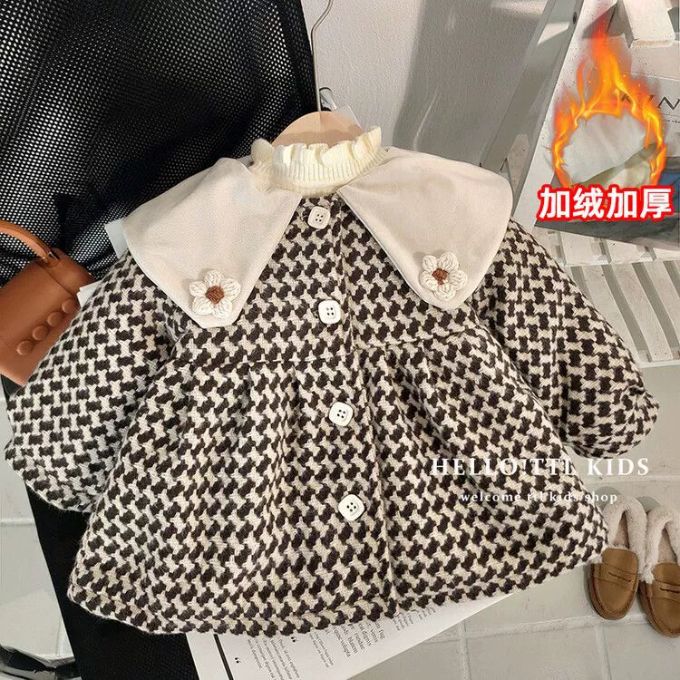 Children's warm woolen demi-season down jacket girl's, children's clothing, Korean style