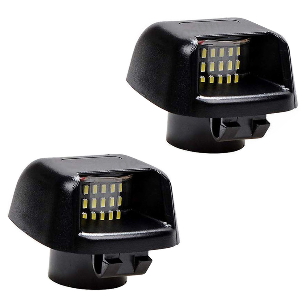 2Pcs Red White Light 18 Lamp Black Led License Plate Light for Nissan Navara D40 Titan 07-19 Years