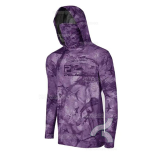 Pelagic Men's Fishing Suit with Mask Quick-Drying Breathable Anti-Uv Long-Sleeved Hooded Fishing Suit