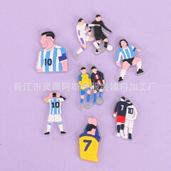 亞馬遜熱銷世界盃足球鞋花配件 卡通可拆卸裝飾扣 洞洞鞋鞋花鞋扣