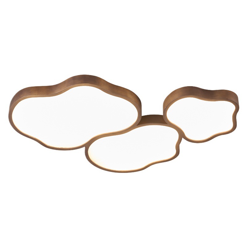 Lámpara de techo de sala de estar de estilo antiguo, protección ocular de dormitorio de espectro completo, lámpara de habitación de niños, nube de nogal, nueva lámpara de salón chino