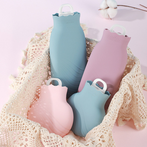 Silicone hot water bottle filled with water, hand warmer, mini warm water bottle, stomach warmer, baby warmer, microwave heating, explosion-proof hot water bottle