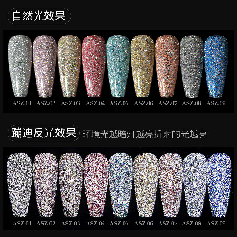 Internet celebridad flash diamante pegamento 2021 nueva uña cristal diamante disco polvo esmalte de uñas pegamento brillante fino flash pegamento de fototerapia de uñas