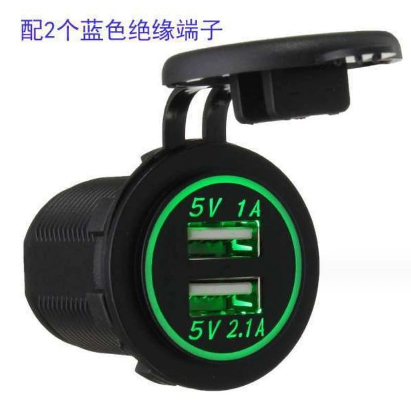 Автомобильное зарядное устройство, двойной USB, 3.1A, удобная зарядка, эстетичный дизайн, синий светодиод