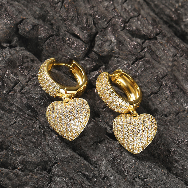 Women's Gender Peach Heart Shape Copper Elegant Sweet Drop Earrings Earrings
