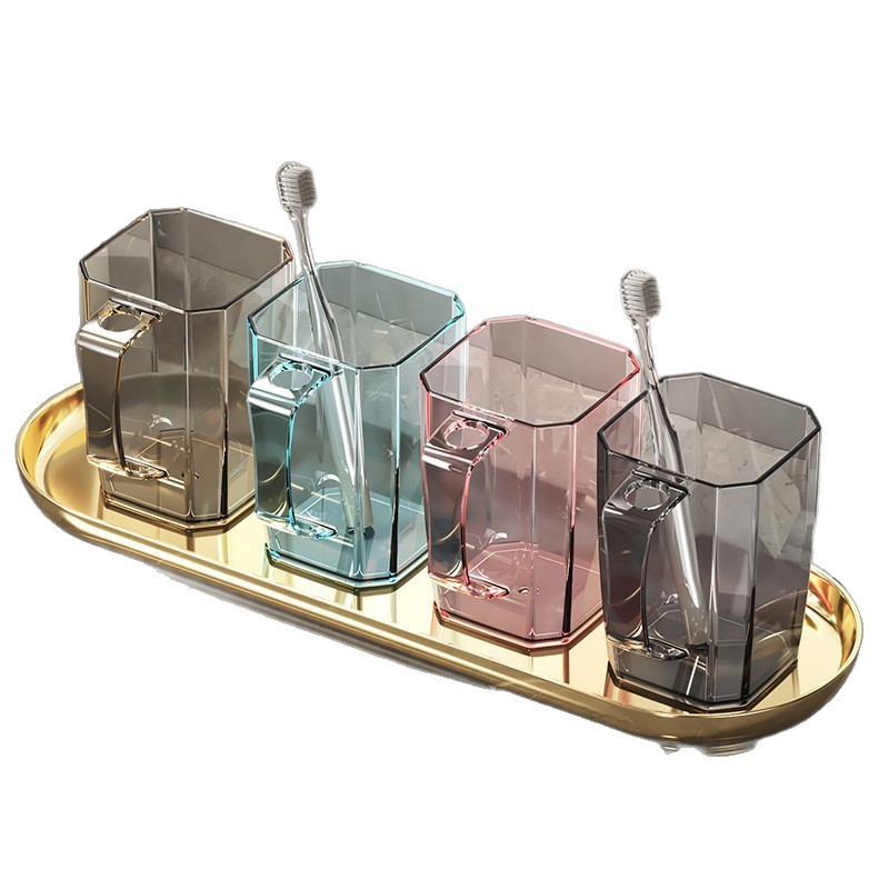 Taza de cepillo de dientes de lujo ligero taza de enjuague bucal taza de cepillo de dientes de pareja taza de lavado infantil taza de lavado de color caramelo casero taza de dientes de alto valor