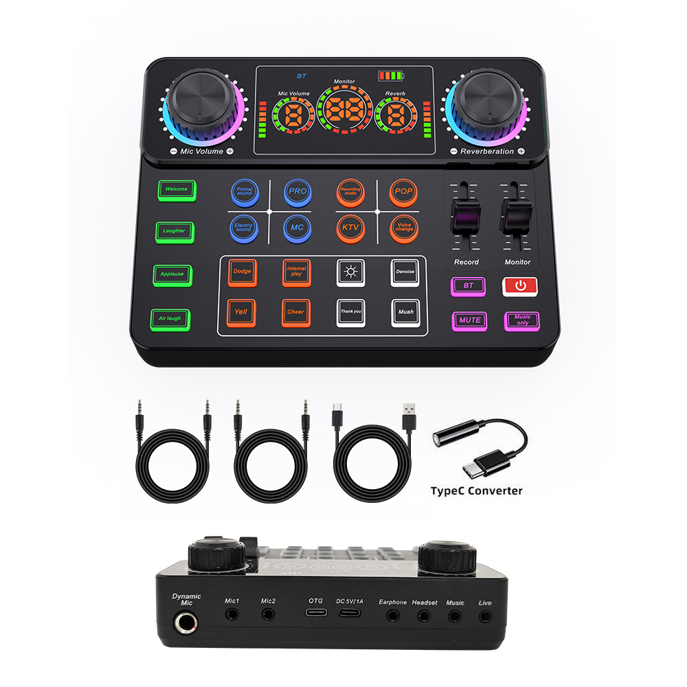 BM800 micrófono de condensador micrófono V8S teléfono celular tarjeta de sonido inglés computadora podcast typec conjunto completo de transmisión en vivo