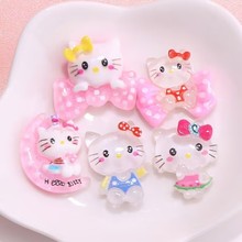 冰透凯蒂猫蝴蝶结树脂配件diy发夹头绳材料手机壳水杯冰箱贴贴片