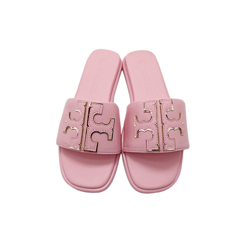 Women's Leather Slip-On Slippers  New Style European and American Brand Slippers Cross-Border