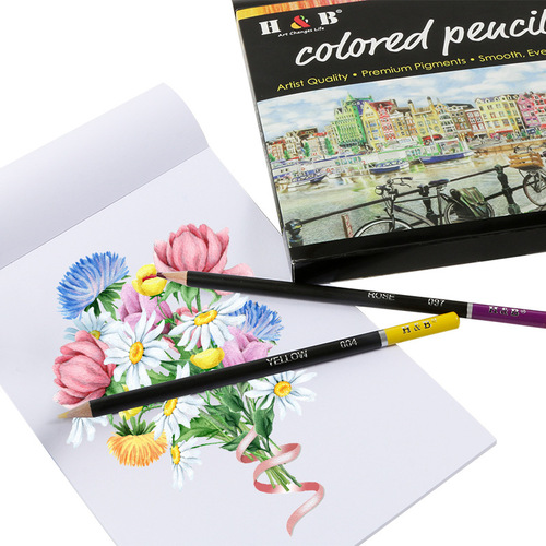 H&B colored pencil 50/72 colors professional hand-painted graffiti art painting pencil oil colored lead wholesale Amazon
