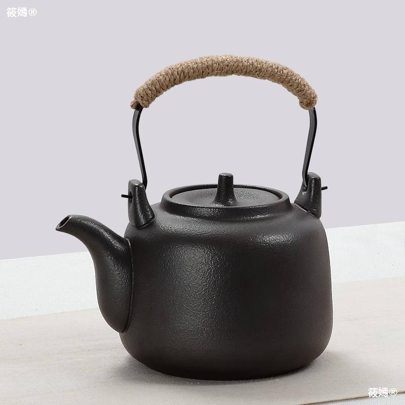 家用耐热陶瓷烧水壶黑陶煮水茶壶电陶炉功夫茶具明火陶壶酒精茶炉