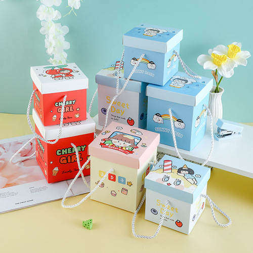 Creative cartoon Christmas gift box, exquisite apple box, surprise blind box, gift packaging box, heaven and earth cover box