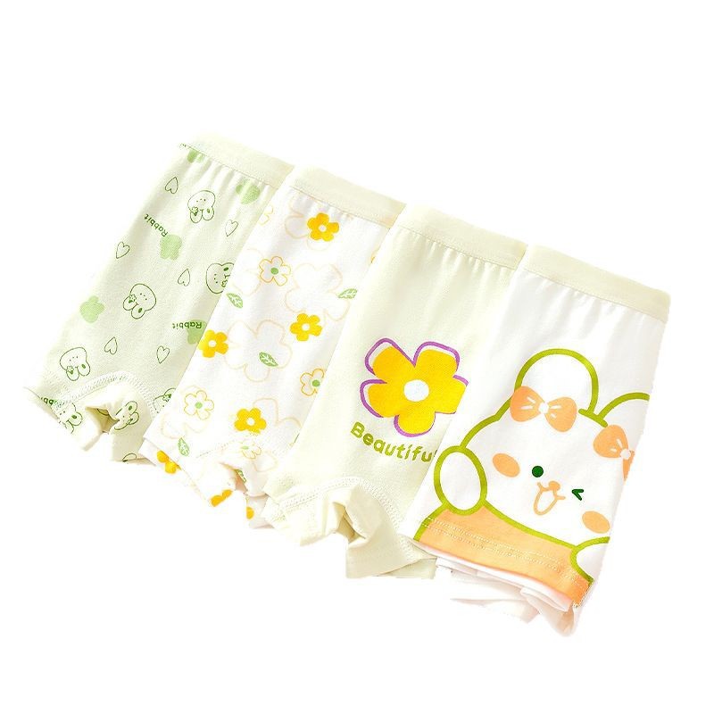 Un tipo de calzoncillos de algodón calzoncillos de dibujos animados de cuatro esquinas para niñas, calzoncillos bóxer para niños grandes, calzoncillos antibacterianos, calzoncillos para niños