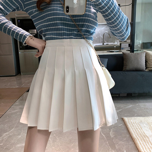 Spring and autumn black short skirt 2024 new style temperament pleated skirt women's clothes net red slimming high waist A-line skirt