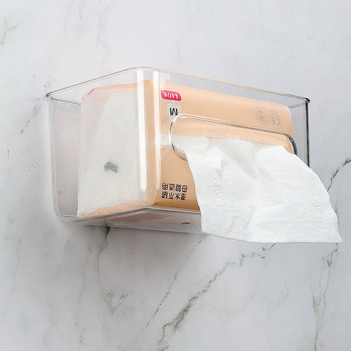 Paper box wall-mounted kitchen home punch-free Internet celebrity paper box bathroom creative upside-down tissue storage box