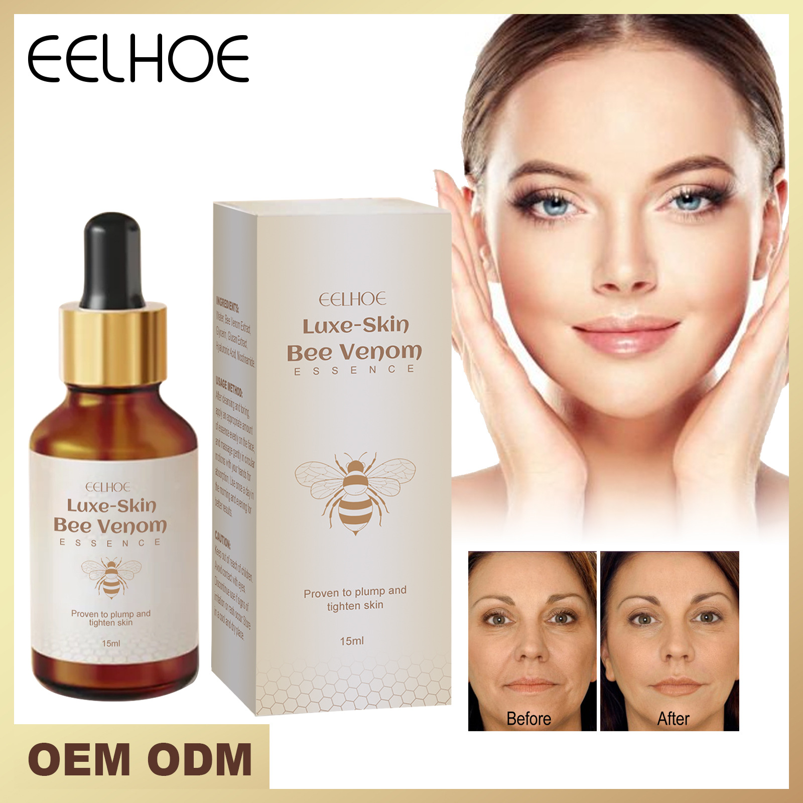 EELHOE Bee Venom to weaken facial fine lines, tighten moisturize skin, and prevent aging essence_voghion.com
