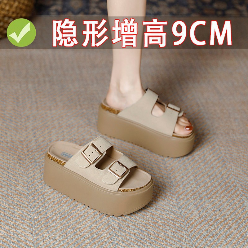 Dəri Birkenstock Səndəl Qadın Üçün Gizli Yüksəklik