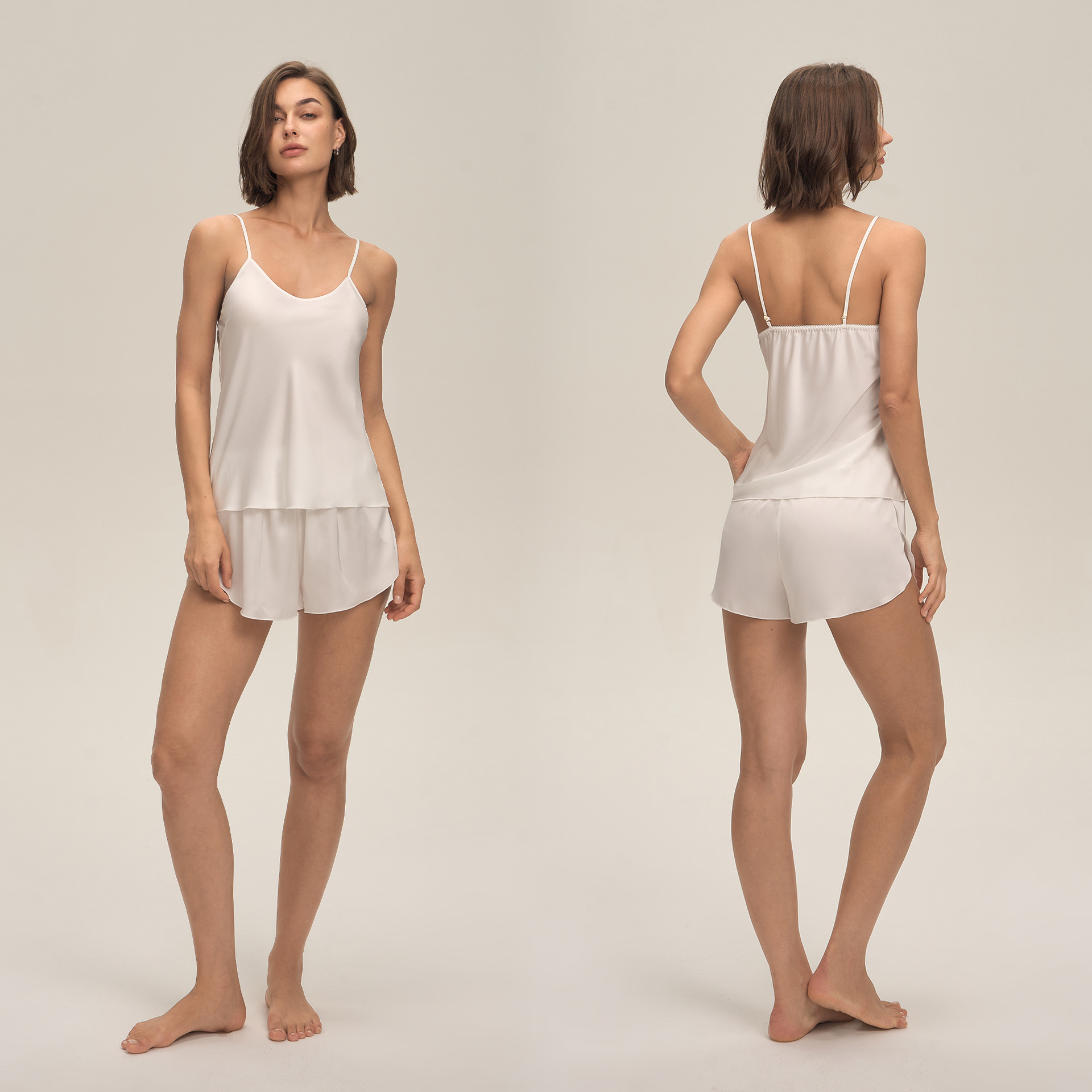 Europa y los Estados Unidos sexy satén de color sólido Chiffon string pantalones cortos para mujeres pijamas de verano ropa para el hogar TZ25930 image 7
