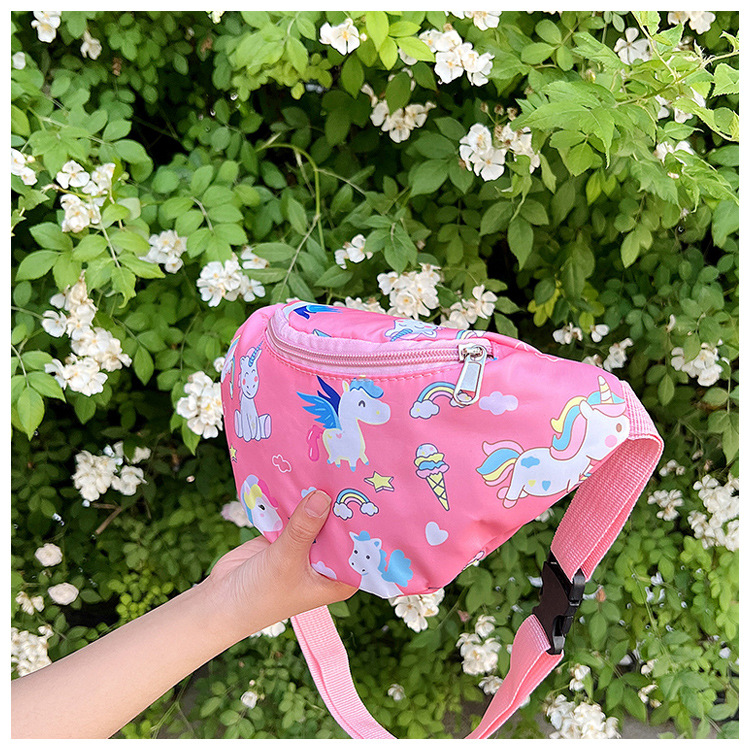 Fashionable boy and girl waist bags, trendy gift bags, children's chest bags, new cartoon dinosaur unicorn single-shoulder crossbody bags undefined