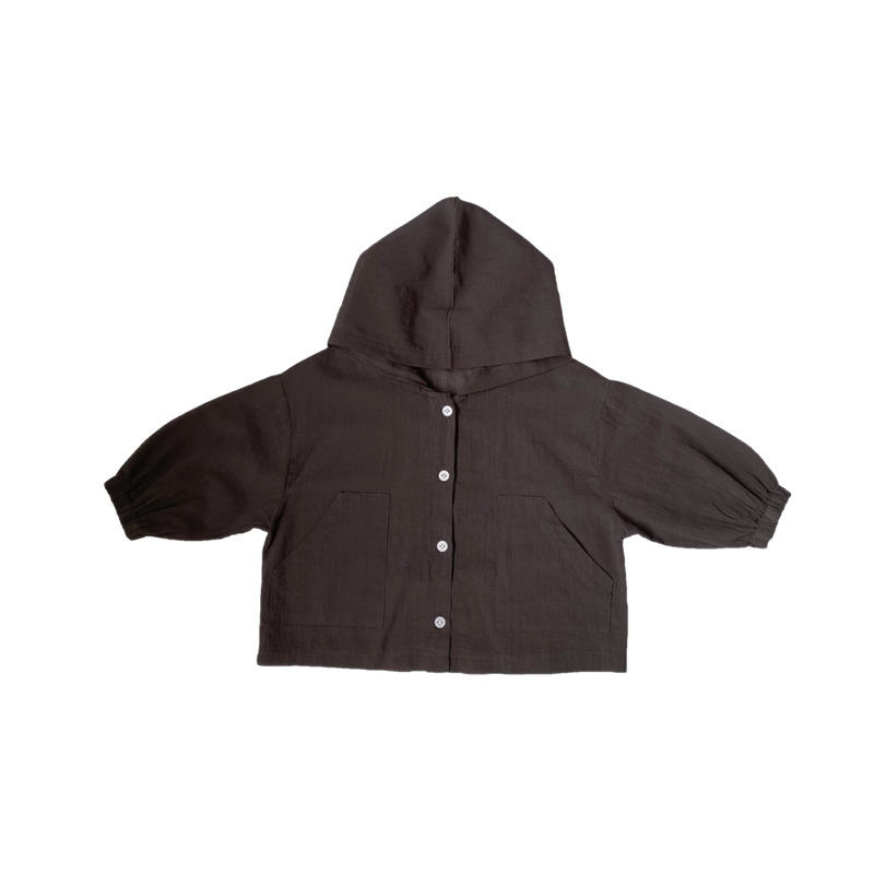 GL-KIDS 한국어 버전의 새로운 여름 어린이 편지 인쇄 경량 후드 자외선 차단 의류 남성용 및 여성용 에어컨 가디건