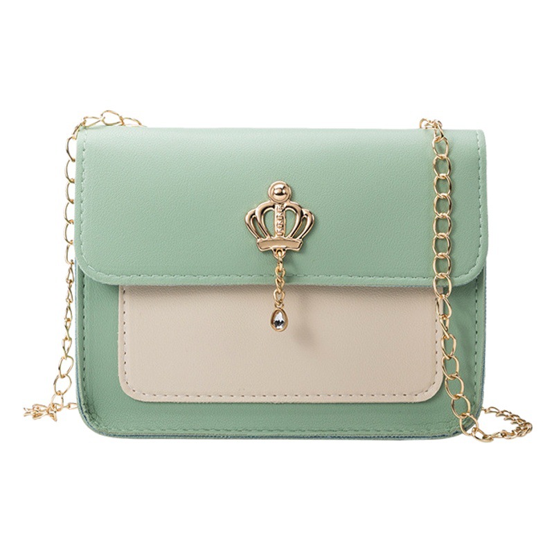 Small Square Bag Women's Bag 2023 Spring and Summer New Women's Contrast Crown Hanging Small Square Bag Shoulder Crossbody Bag Wholesale