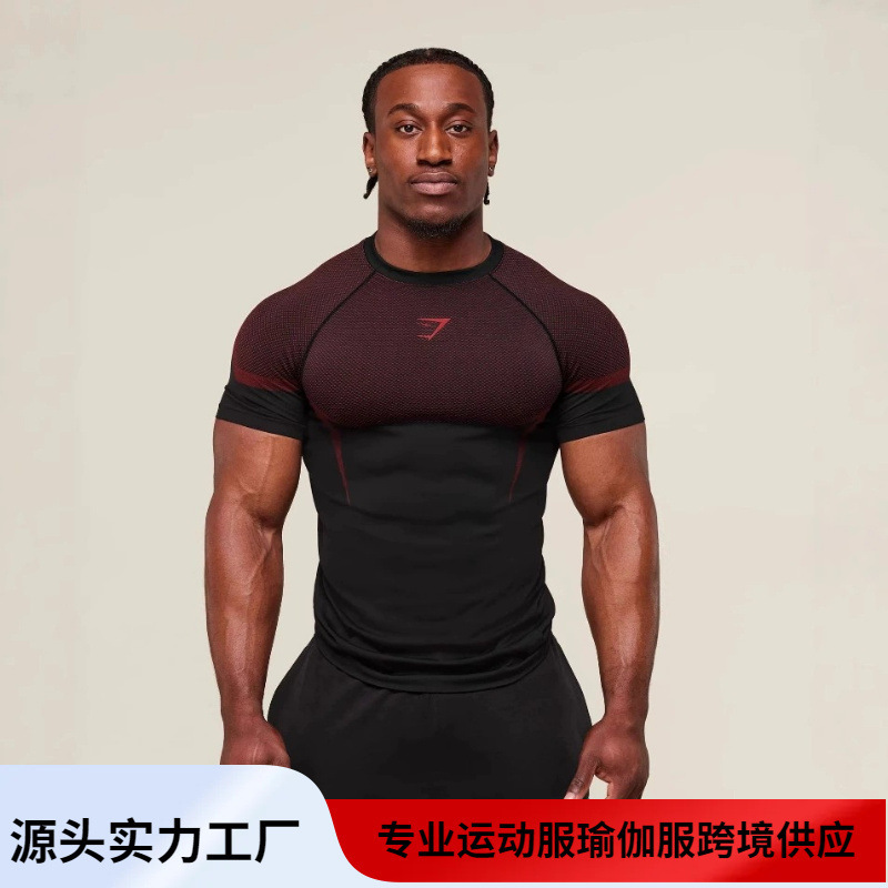 Source Factory Gymshark Fitness Men's Running Quick-Drying Breathable Bodysuit Short-Sleeved T-Shirt Men's Muscle Shark Source Factory Gymshark Fitness Men's Running Quick-Drying Breathable Bodysuit Short-Sleeved T-Shirt Men's Muscle Shark