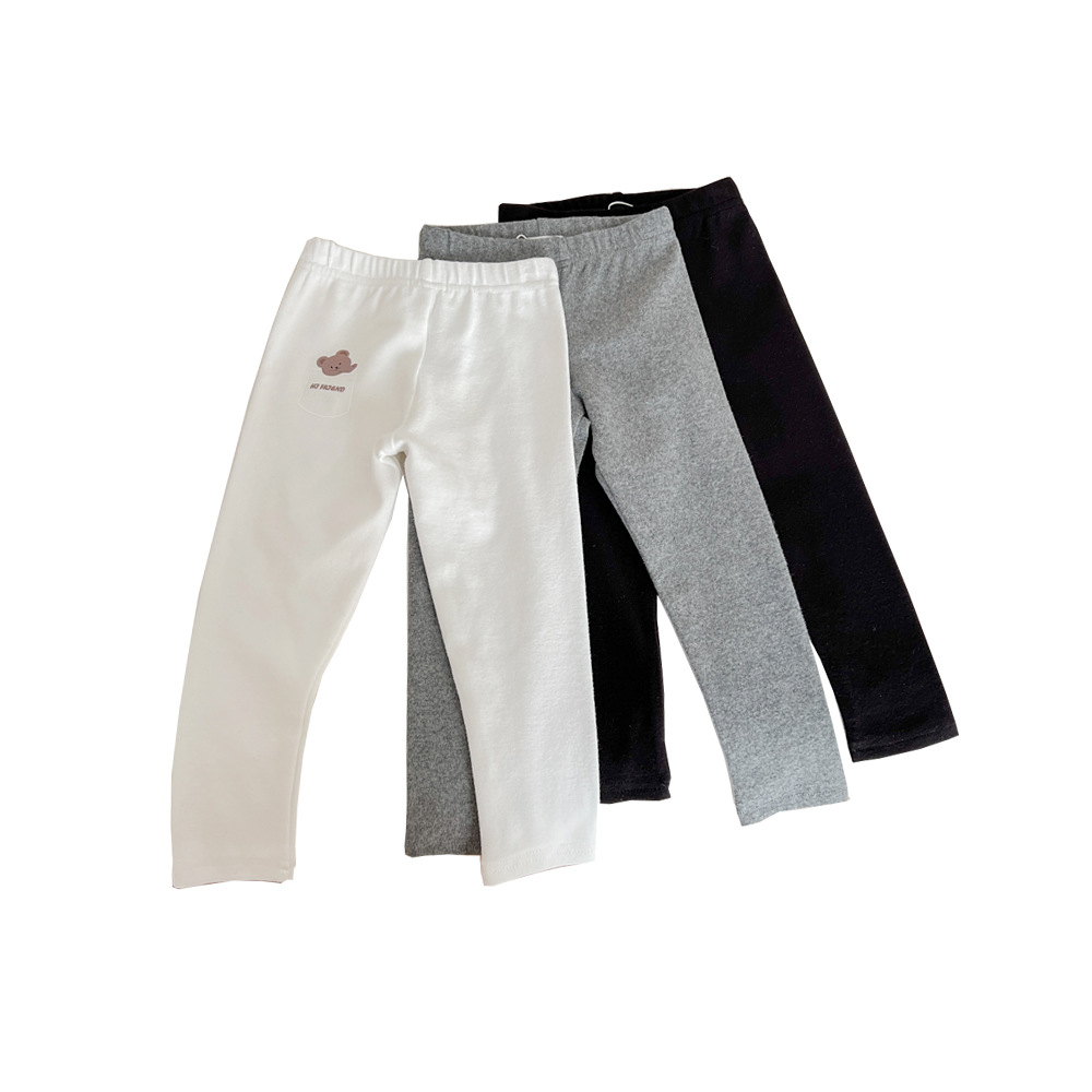Polainas de los niños ropa cómoda pantalones niñas 2024 primavera y otoño nuevo bebé oso impreso